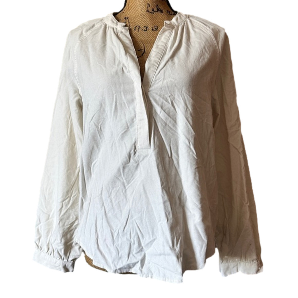 New Women's Ribbed White Corduroy Blouse size Small